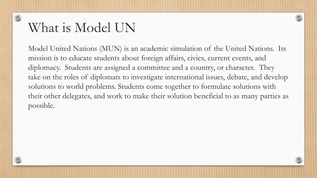 what is model un