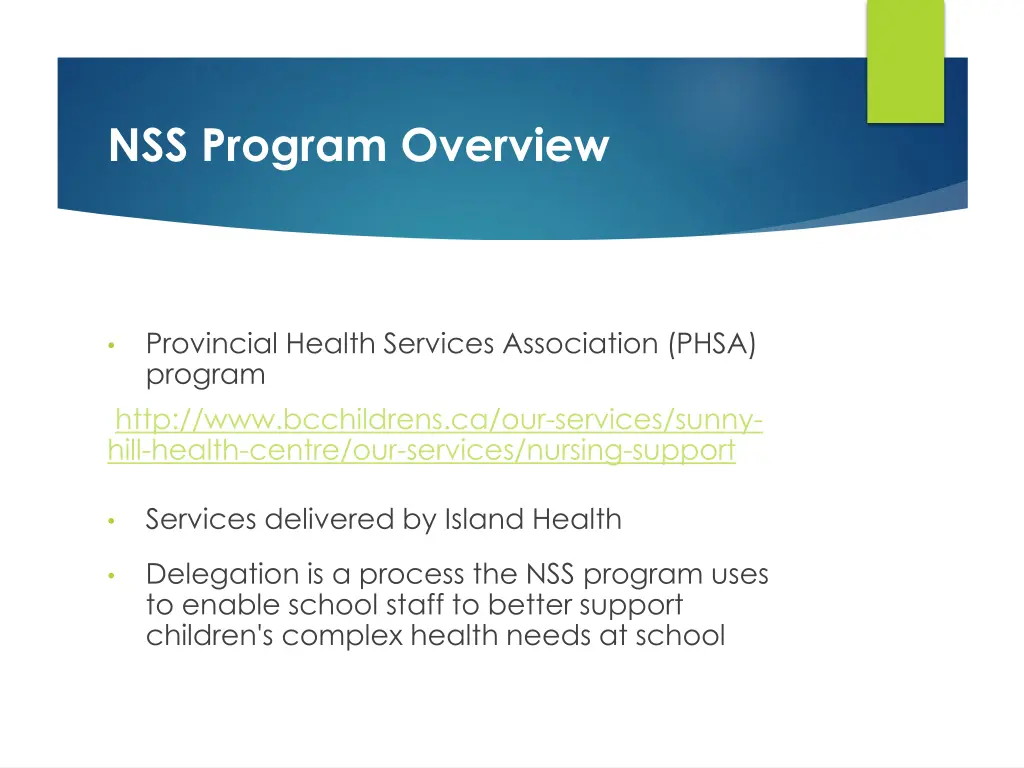 nss program overview