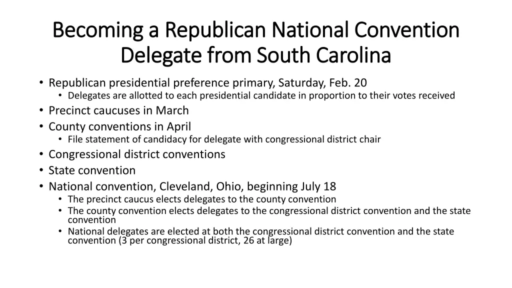 becoming a republican national convention