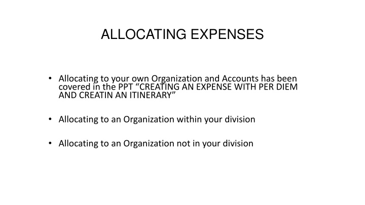 allocating expenses