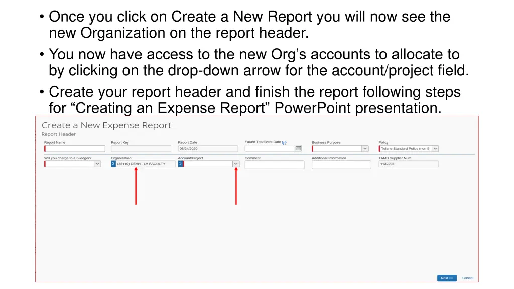 once you click on create a new report you will