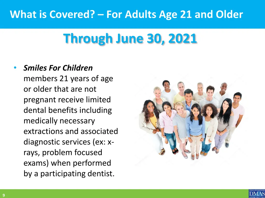 what is covered for adults age 21 and older