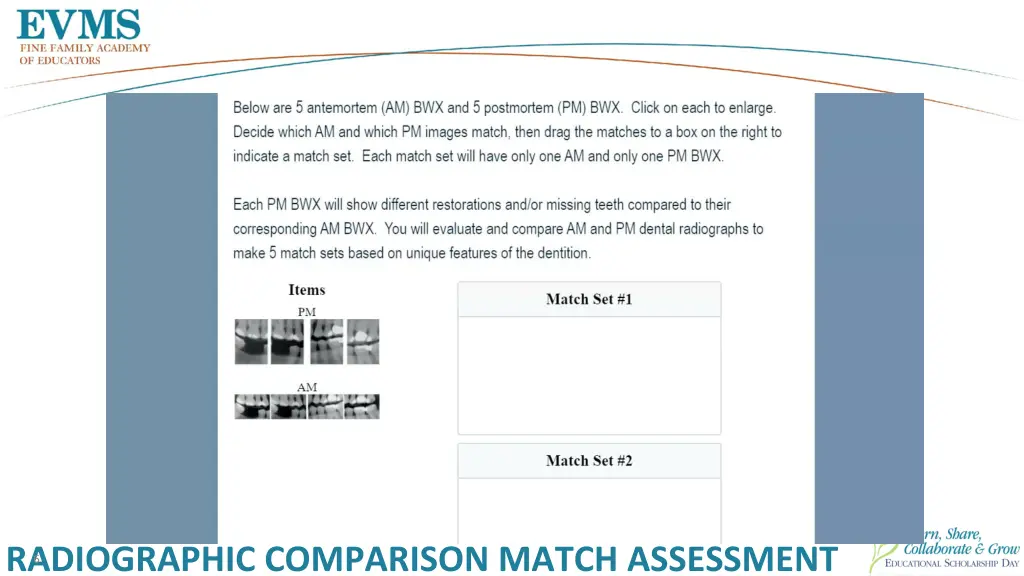 radiographic comparison match assessment