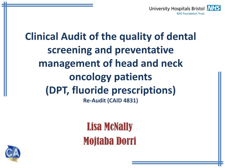 clinical audit of the quality of dental screening