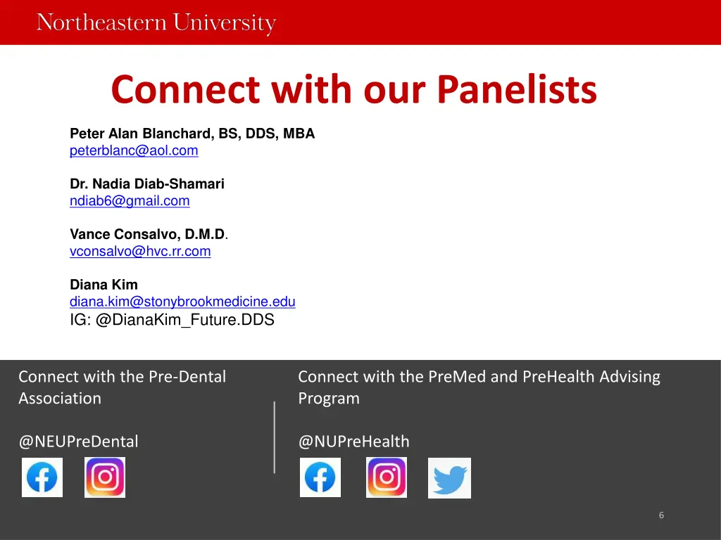 connect with our panelists