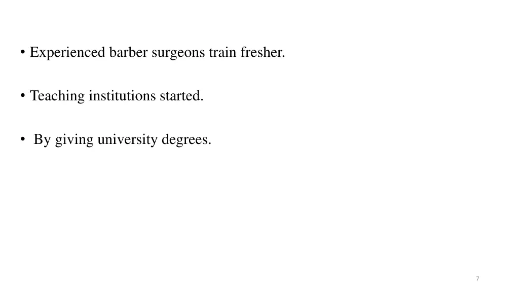 experienced barber surgeons train fresher