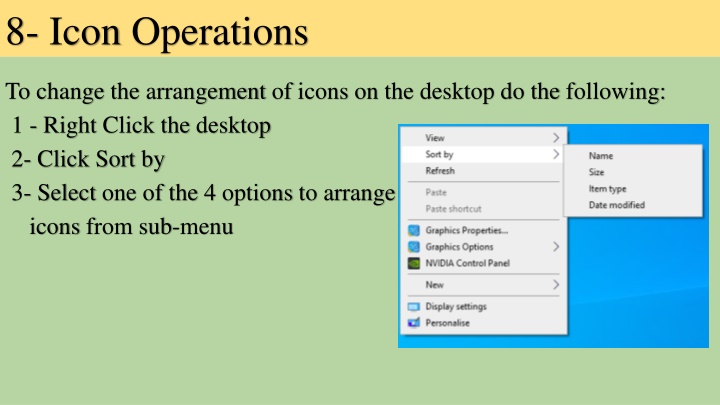 8 icon operations