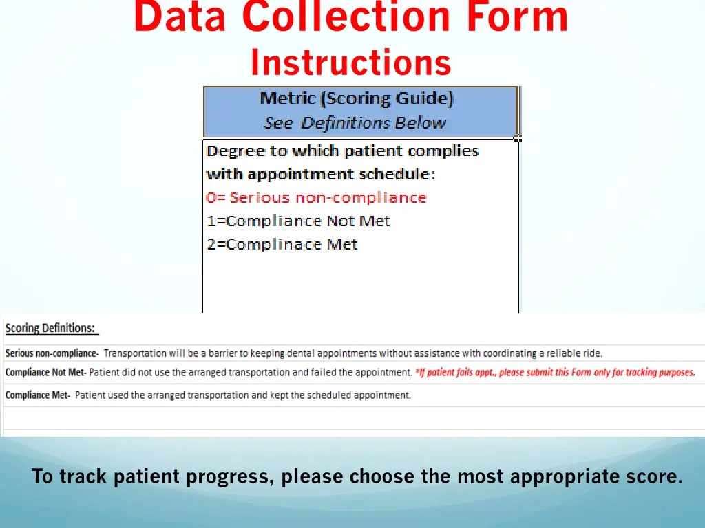 data collection form instructions 1