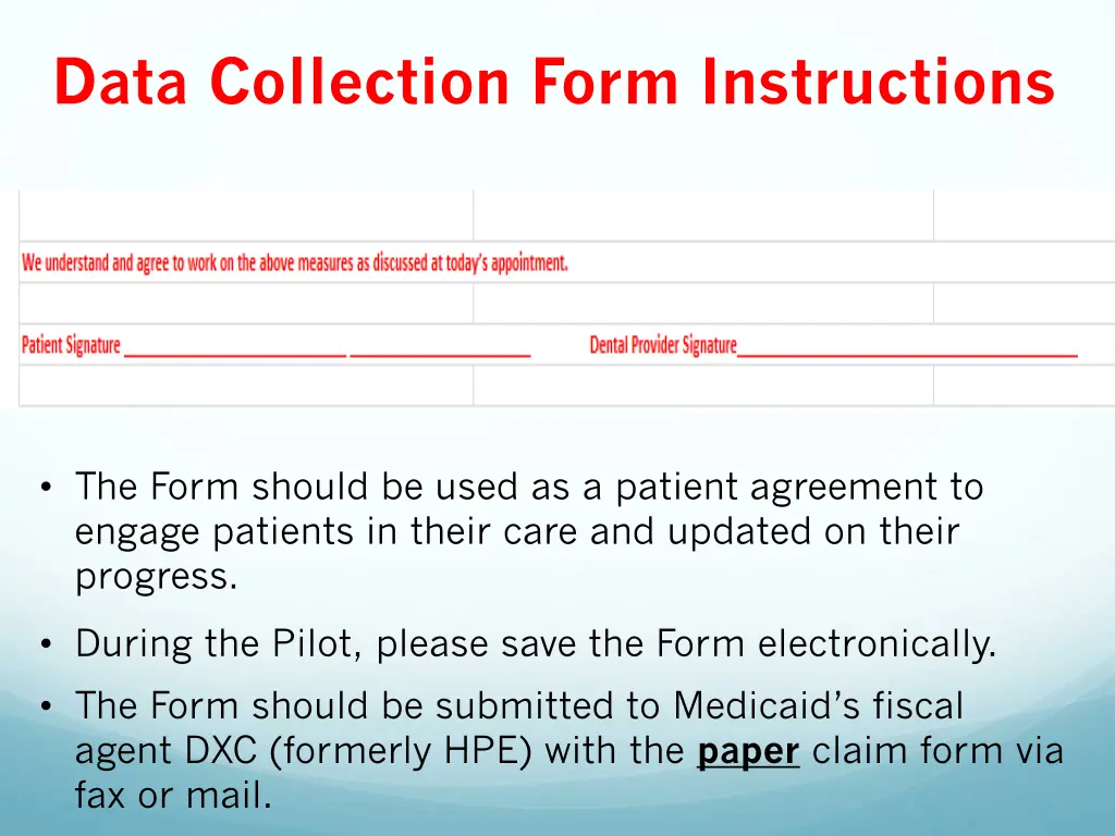 data collection form instructions 2