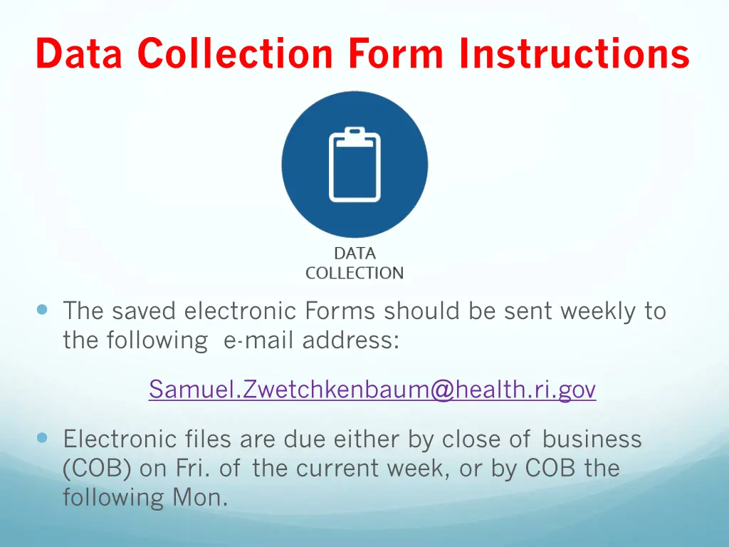 data collection form instructions 3