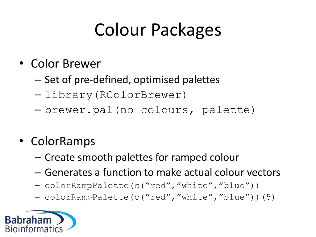 colour packages