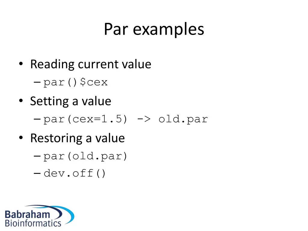 par examples