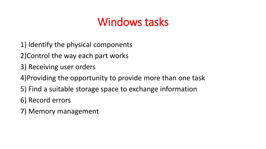 windows tasks windows tasks