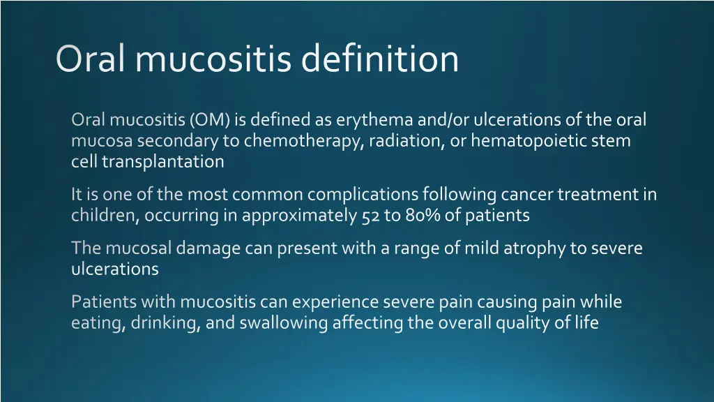 oral mucositis definition