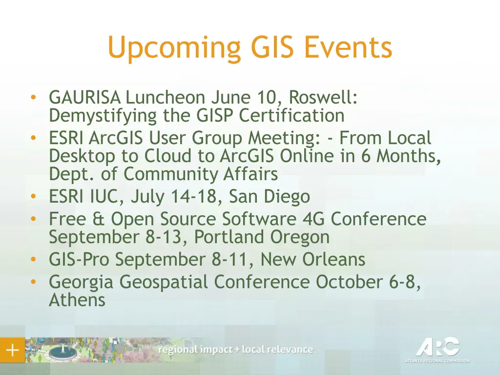 upcoming gis events