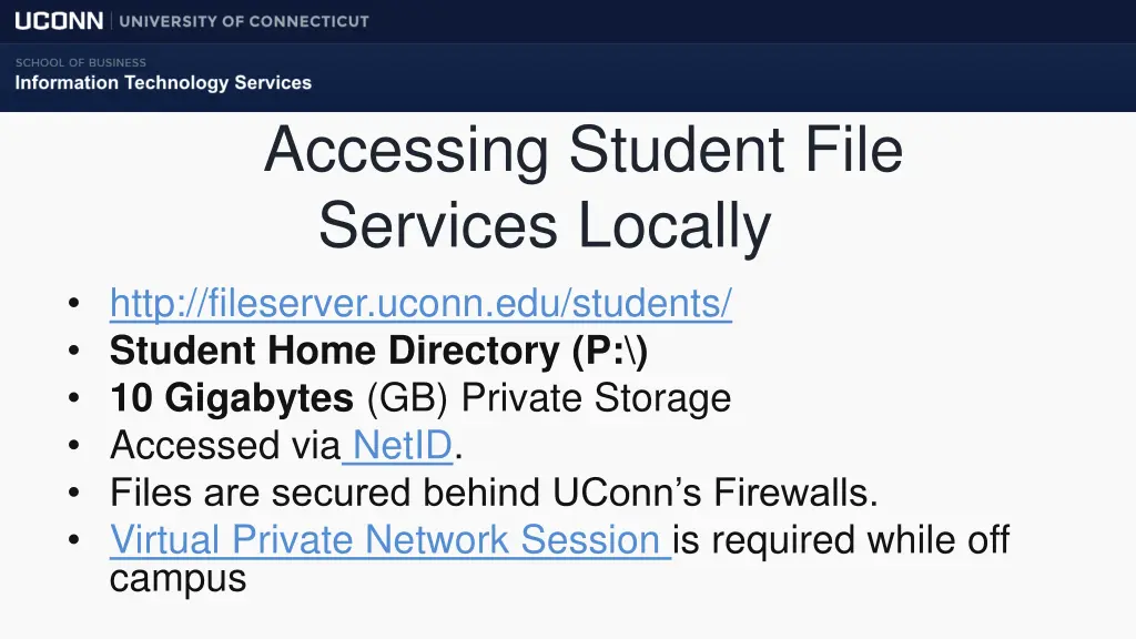 accessing student file services locally http