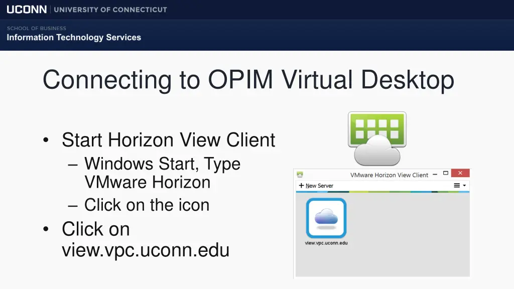 connecting to opim virtual desktop