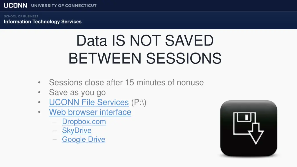 data is not saved between sessions