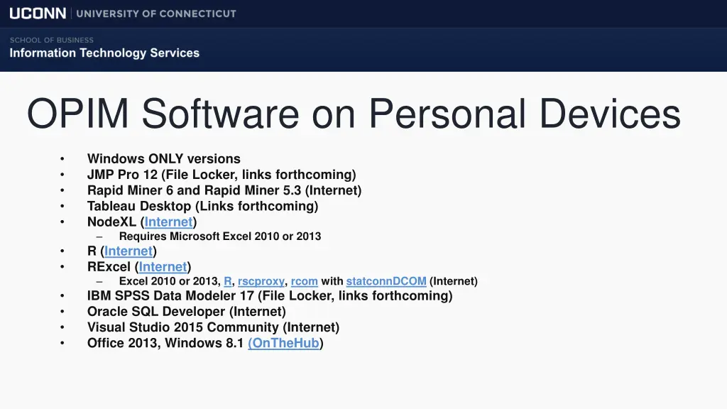 opim software on personal devices