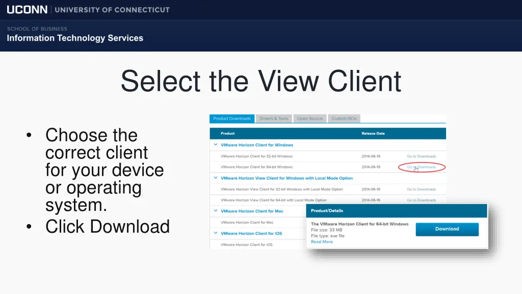 select the view client