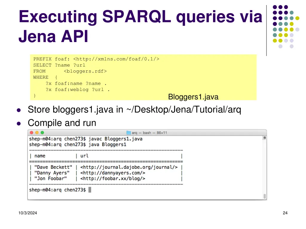 executing sparql queries via jena api 3