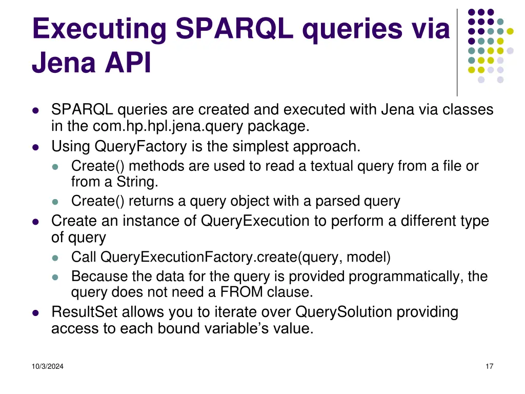 executing sparql queries via jena api