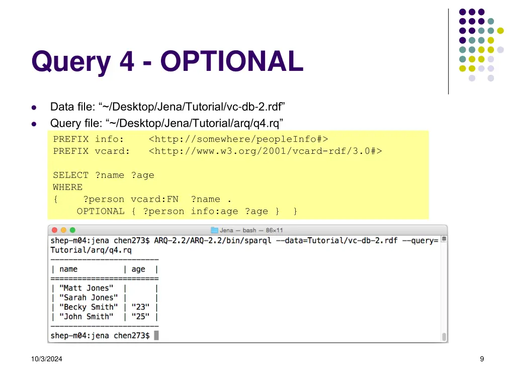 query 4 optional