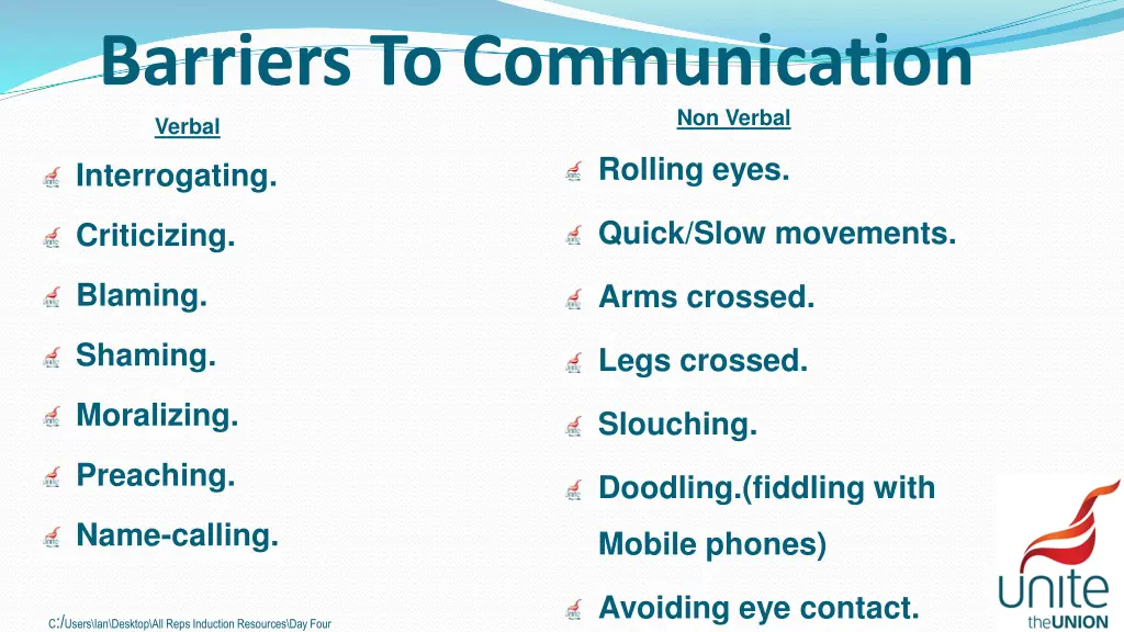 barriers to communication verbal