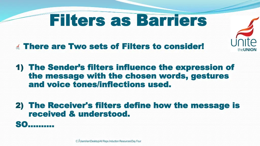 filters as barriers filters as barriers