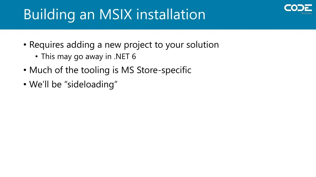 building an msix installation