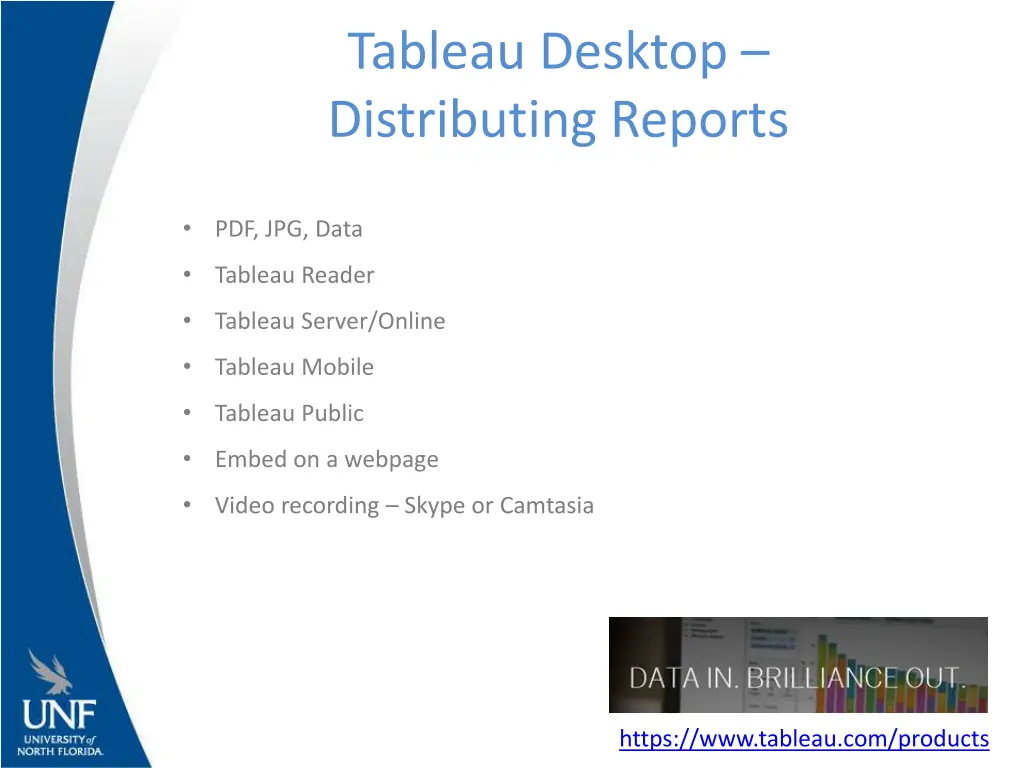 tableau desktop distributing reports