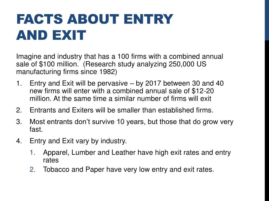 facts about entry and exit