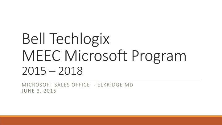 bell techlogix meec microsoft program 2015 2018