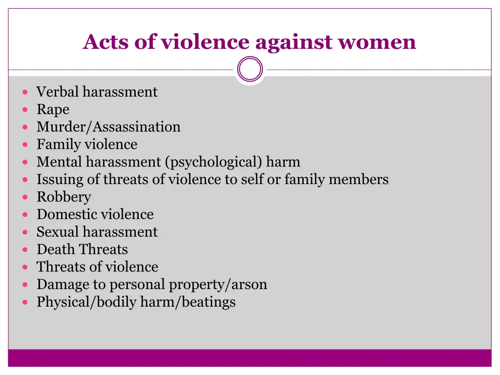 acts of violence against women