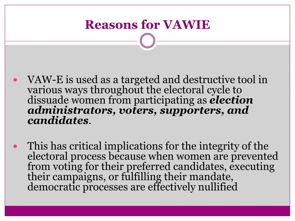 reasons for vawie