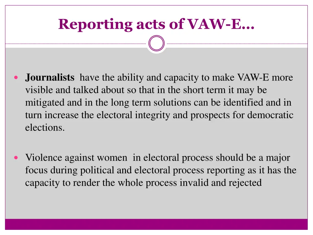 reporting acts of vaw e