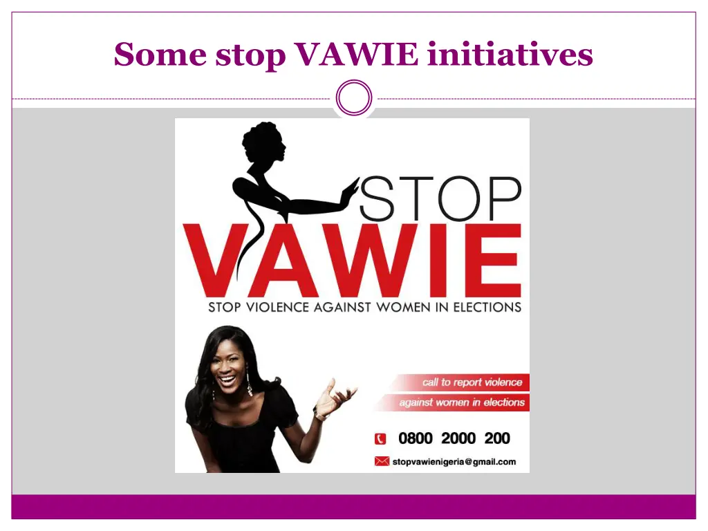 some stop vawie initiatives