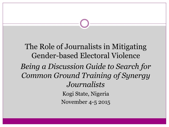 the role of journalists in mitigating gender