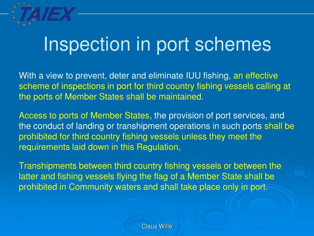 inspection in port schemes