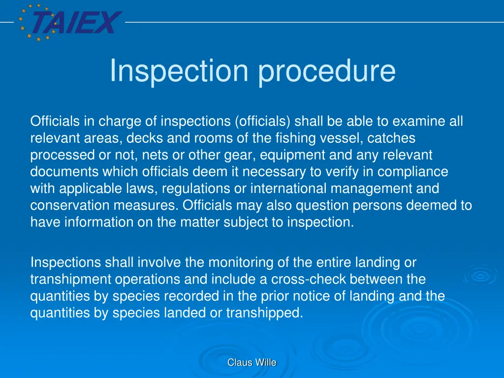 inspection procedure