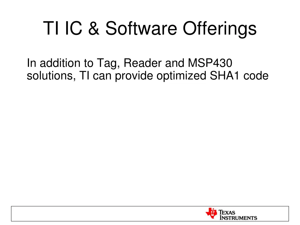 ti ic software offerings