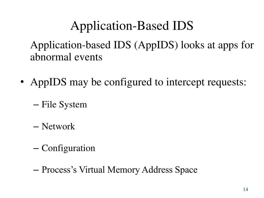 application based ids