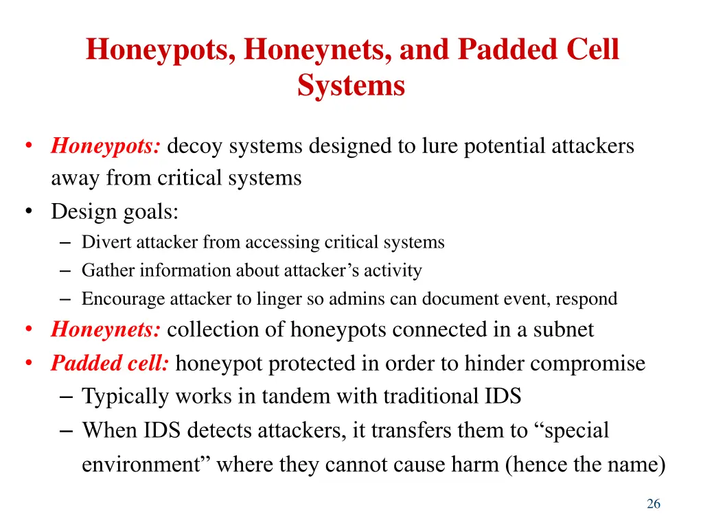 honeypots honeynets and padded cell systems