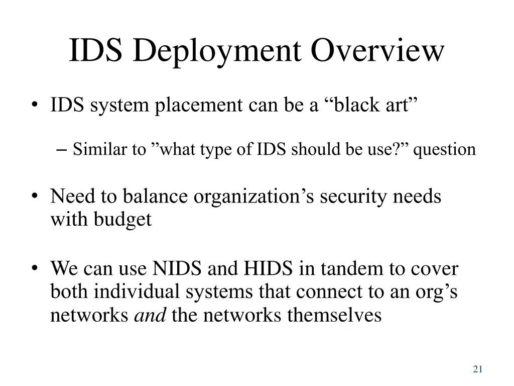 ids deployment overview