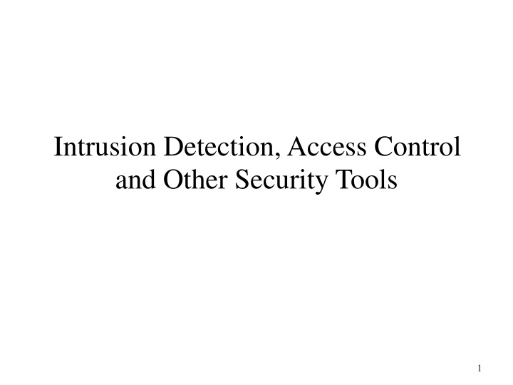 intrusion detection access control and other