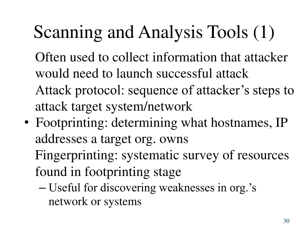 scanning and analysis tools 1