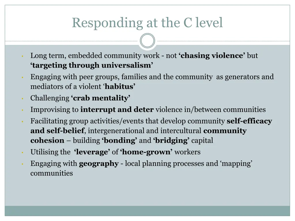 responding at the c level