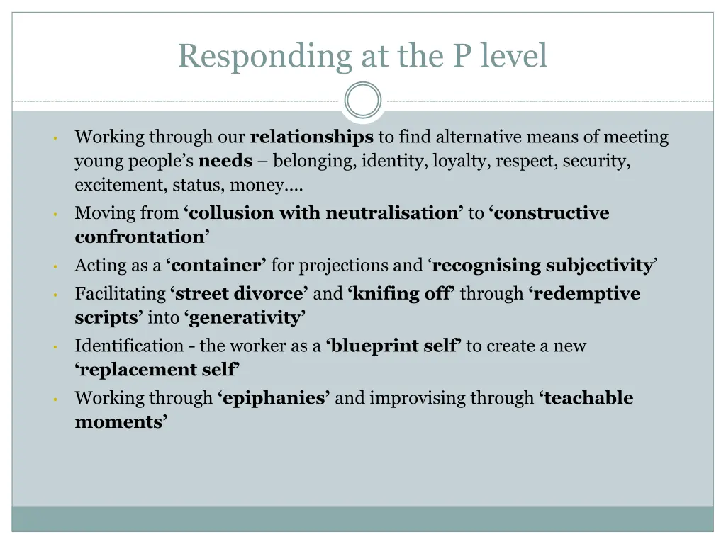 responding at the p level