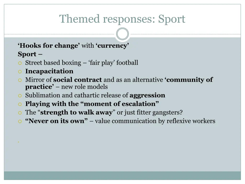 themed responses sport