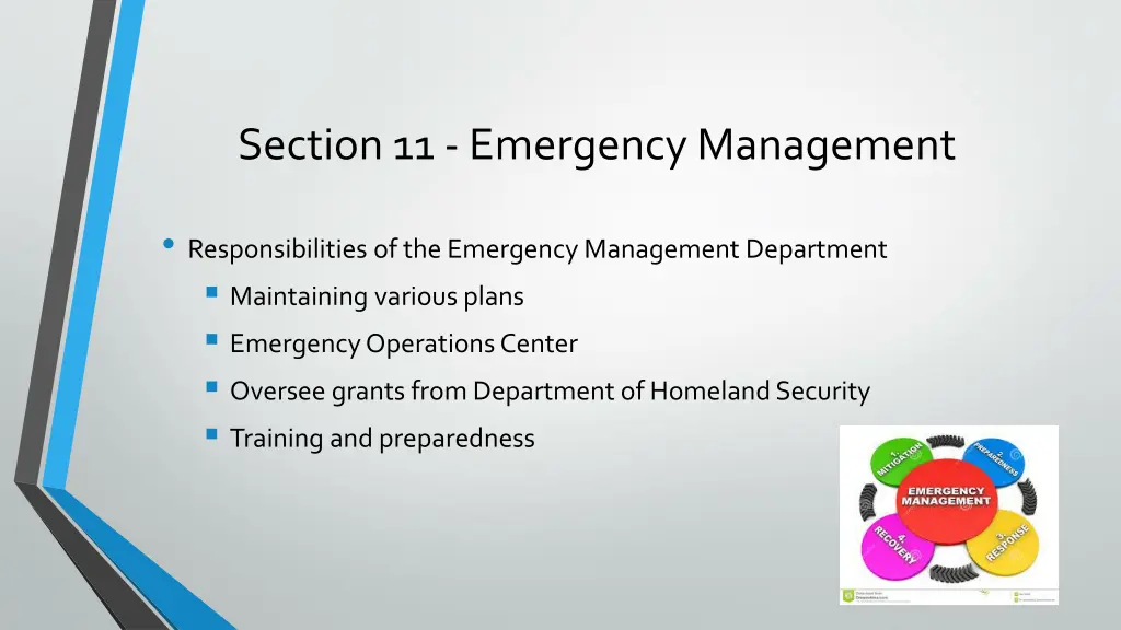 section 11 emergency management